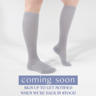 Close-up of Apolla Performance Wear graduated compression knee-high socks promoting improved circulation reduced muscle fatigue and enhanced comfort