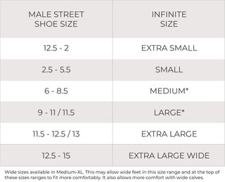 Men's size chart