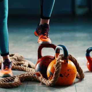 Battle rope and kettlebell work out
