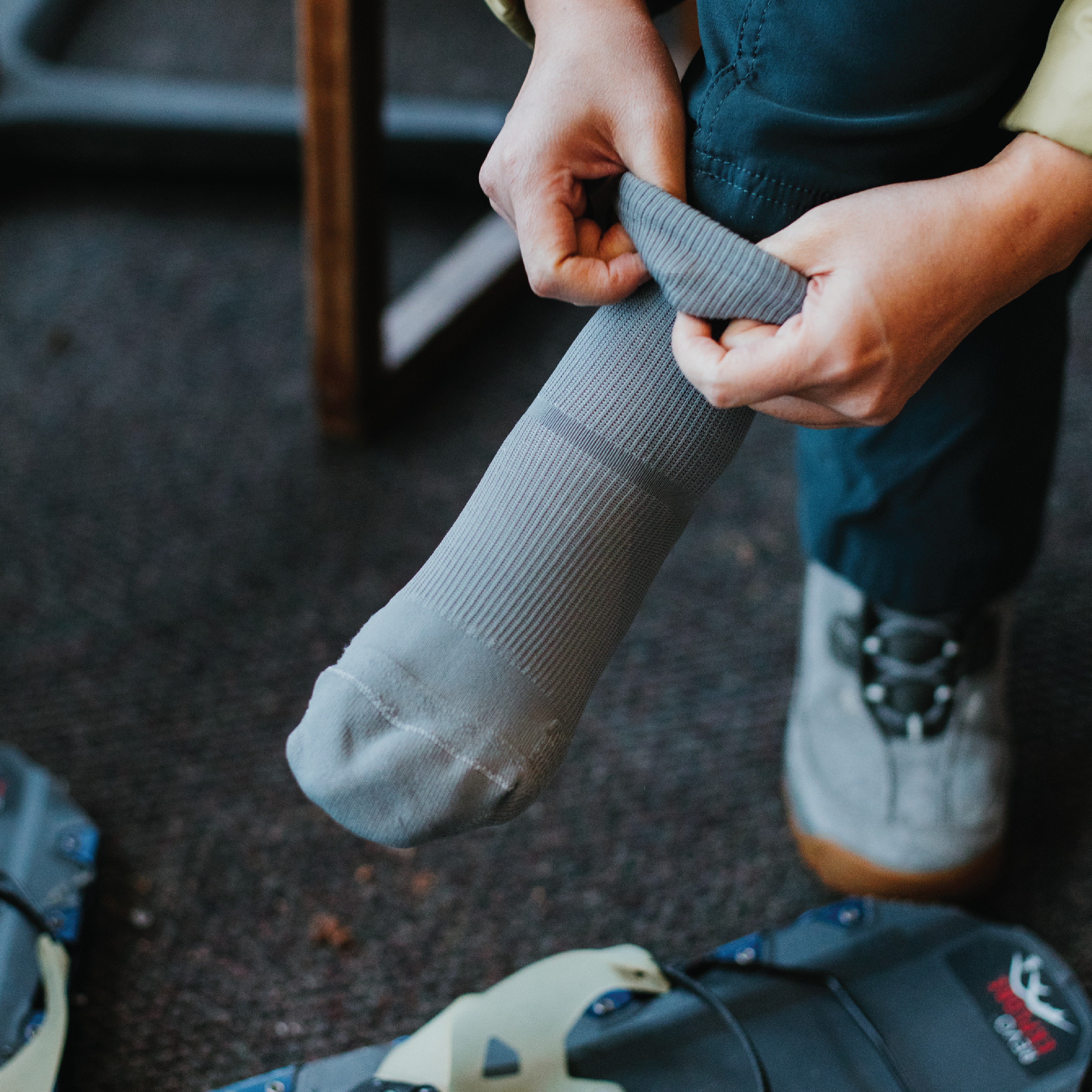 Compression socks can be tricky to put on, but if you follow these steps,  you'll be slipping in and out of Apolla compression socks wit